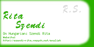 rita szendi business card